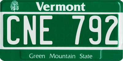 VT license plate CNE792