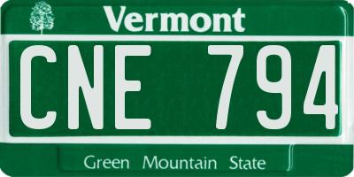 VT license plate CNE794