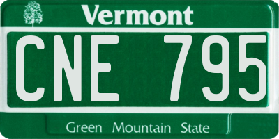 VT license plate CNE795