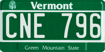 VT license plate CNE796