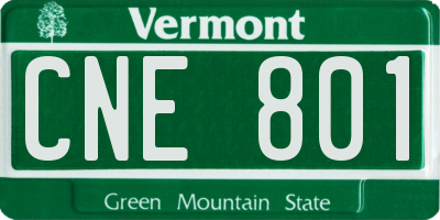 VT license plate CNE801
