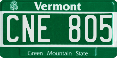 VT license plate CNE805