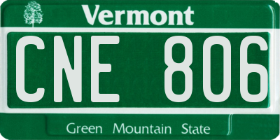 VT license plate CNE806