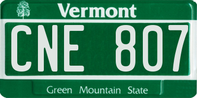 VT license plate CNE807