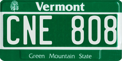 VT license plate CNE808
