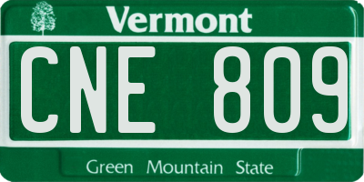 VT license plate CNE809