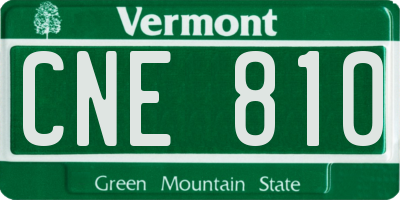 VT license plate CNE810