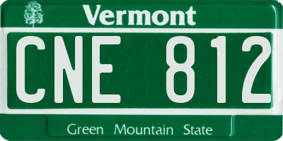 VT license plate CNE812