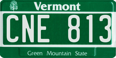 VT license plate CNE813
