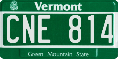 VT license plate CNE814