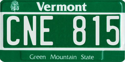 VT license plate CNE815