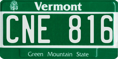VT license plate CNE816