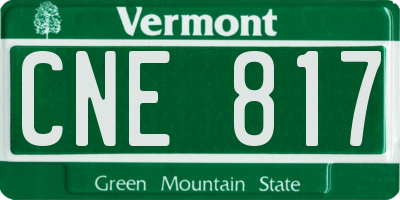 VT license plate CNE817