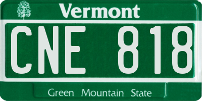 VT license plate CNE818