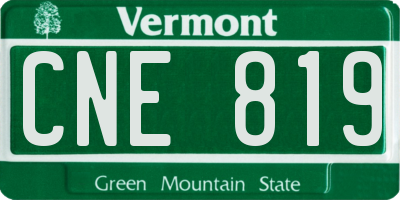 VT license plate CNE819