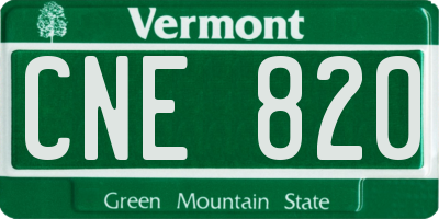 VT license plate CNE820