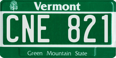 VT license plate CNE821