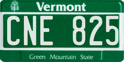 VT license plate CNE825