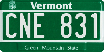 VT license plate CNE831