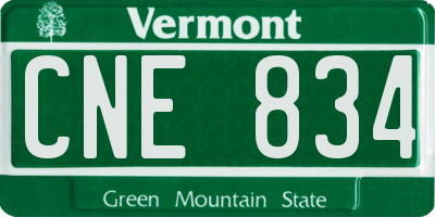 VT license plate CNE834
