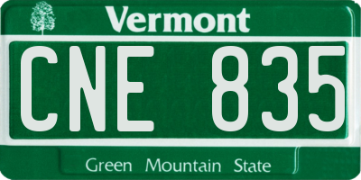 VT license plate CNE835