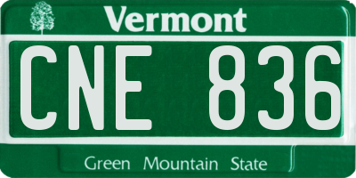 VT license plate CNE836