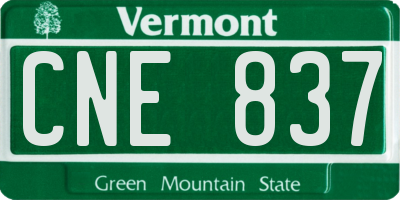 VT license plate CNE837