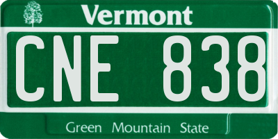 VT license plate CNE838