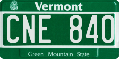 VT license plate CNE840