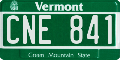 VT license plate CNE841