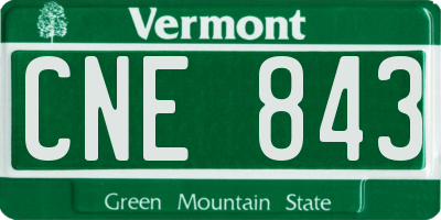 VT license plate CNE843