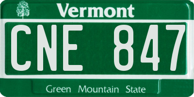 VT license plate CNE847