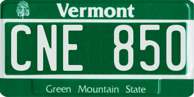 VT license plate CNE850