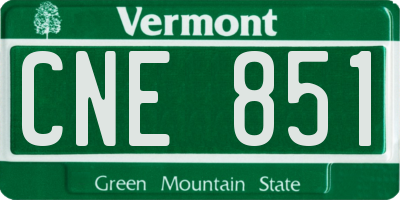 VT license plate CNE851