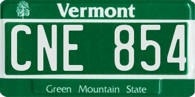 VT license plate CNE854