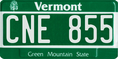 VT license plate CNE855