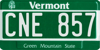 VT license plate CNE857