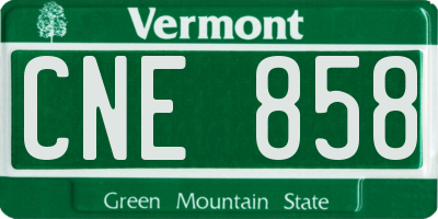 VT license plate CNE858