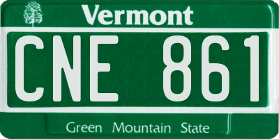 VT license plate CNE861