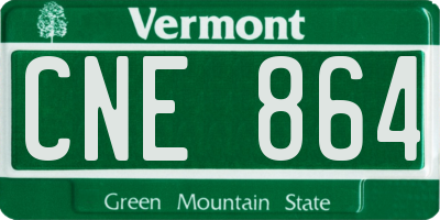VT license plate CNE864