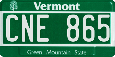 VT license plate CNE865