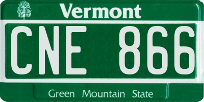 VT license plate CNE866