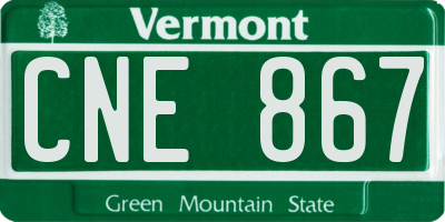 VT license plate CNE867