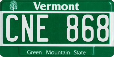 VT license plate CNE868