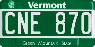 VT license plate CNE870