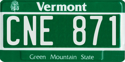 VT license plate CNE871