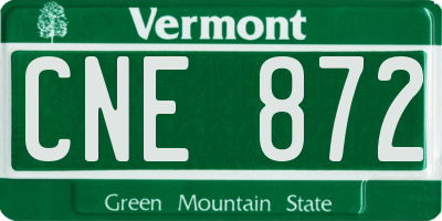 VT license plate CNE872