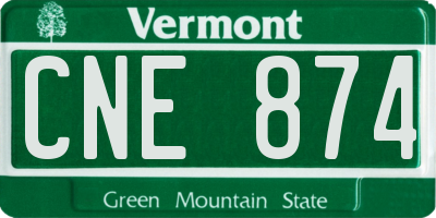 VT license plate CNE874