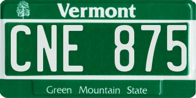 VT license plate CNE875
