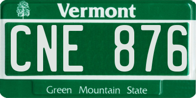VT license plate CNE876